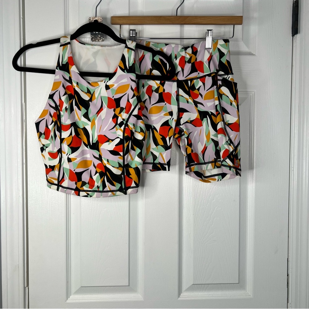 Sz XS Sweaty Betty Power Biker Shorts and Top Set NWT $126 MSRP - Picture 9 of 16